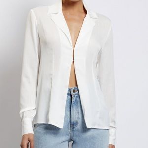 April open front long sleeve blouse